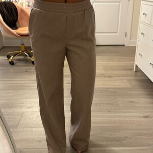 Women’s Casual Elastic-Waist Straight-Leg Pants - Taupe